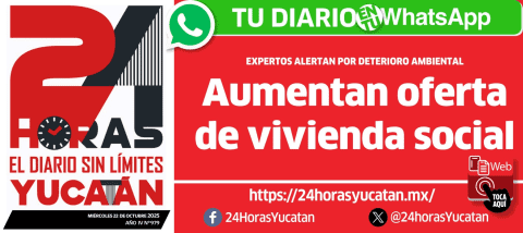 Portada de 24 Horas Yucatan del miércoles, 22 de octubre de 2025
