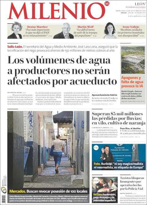 Portada de Milenio Leon del miércoles, 22 de octubre de 2025