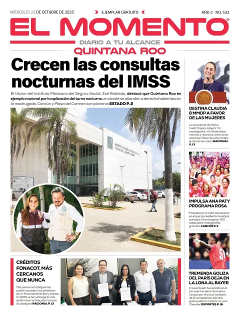 Portada de El Momento Quintana Roo