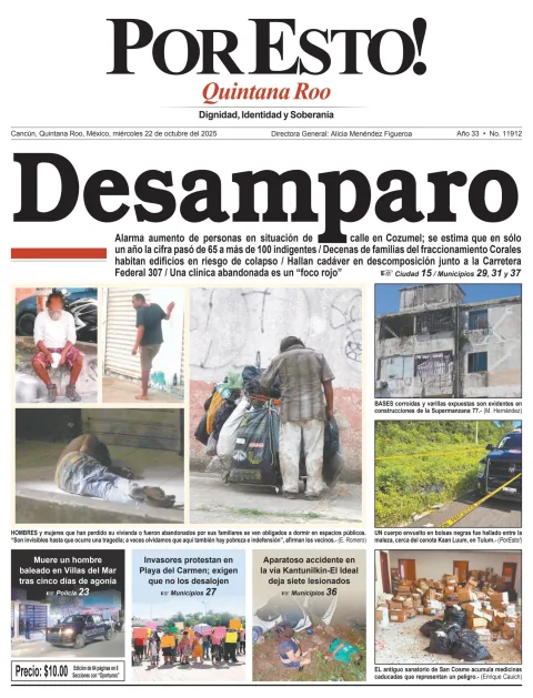 Portada de Por Esto (quintana Roo Cancun) del miércoles, 22 de octubre de 2025