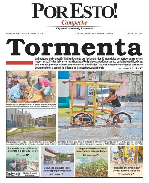 Portada de Por Esto (campeche) del miércoles, 22 de octubre de 2025
