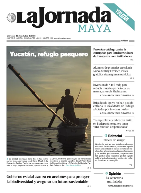 Portada de La Jornada Maya Yucatán del miércoles, 22 de octubre de 2025