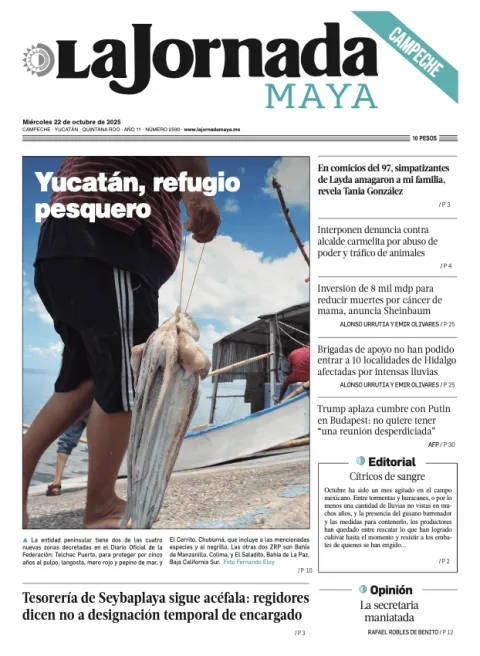 Portada de La Jornada Maya Campeche del miércoles, 22 de octubre de 2025