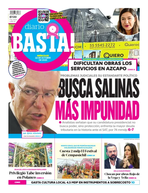 Portada de Basta! (portada) del miércoles, 22 de octubre de 2025