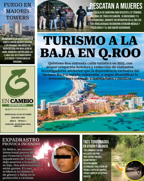 Portada de En Cambio - Quintana Roo (contraportada) del miércoles, 22 de octubre de 2025