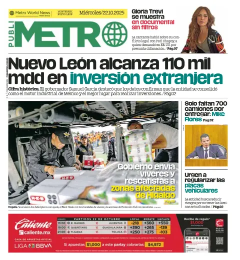 Portada de Publimetro Monterrey