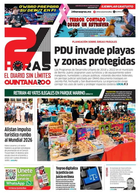 Portada de 24 Horas Quintana Roo