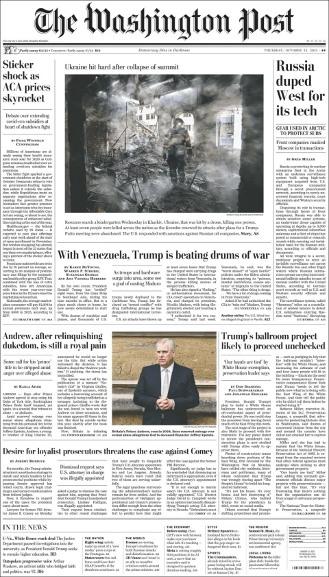 Portada de The Washington Post