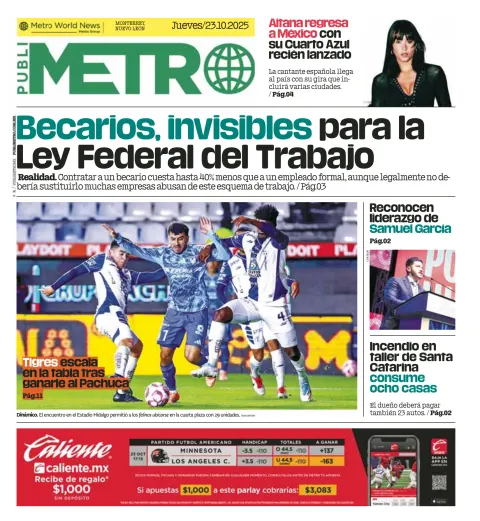 Portada de Publimetro Monterrey