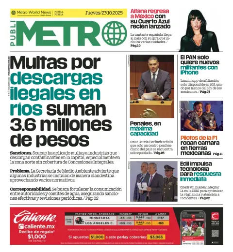 Portada de Publimetro Puebla