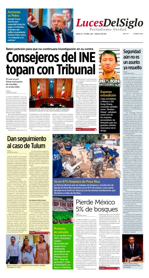 Portada de Luces del Siglo del jueves, 23 de octubre de 2025