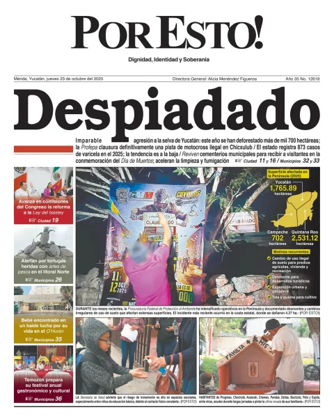 Portada de Por Esto (merida, Yucatan) del jueves, 23 de octubre de 2025