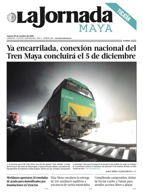 Portada de La Jornada Maya Yucatán del jueves, 23 de octubre de 2025