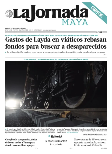 Portada de La Jornada Maya Campeche del jueves, 23 de octubre de 2025