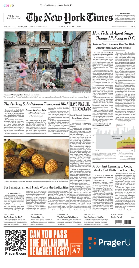 Portada de The New York Times (national)