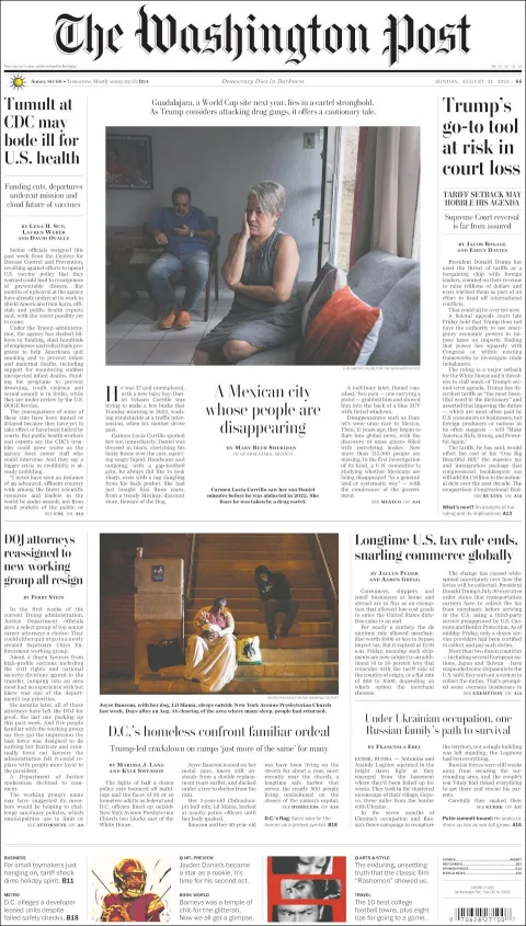 Portada de The Washington Post