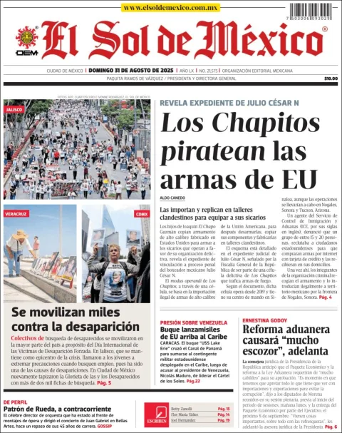 Portada de El Sol de Mexico