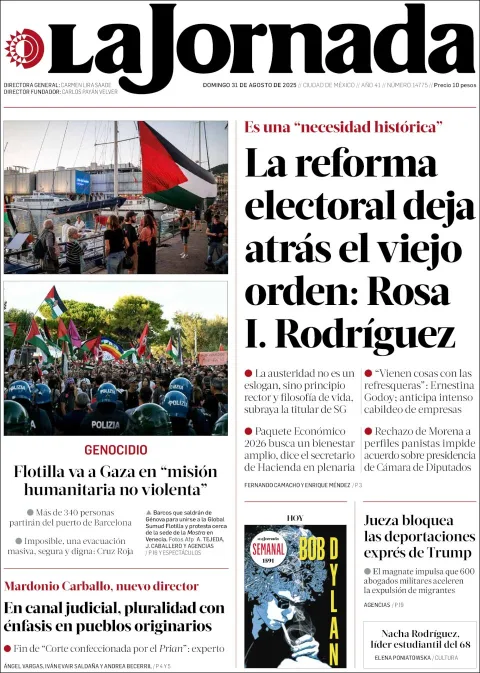 Portada de La Jornada