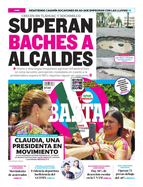 Portada de Basta! (portada) del lunes, 1 de septiembre de 2025