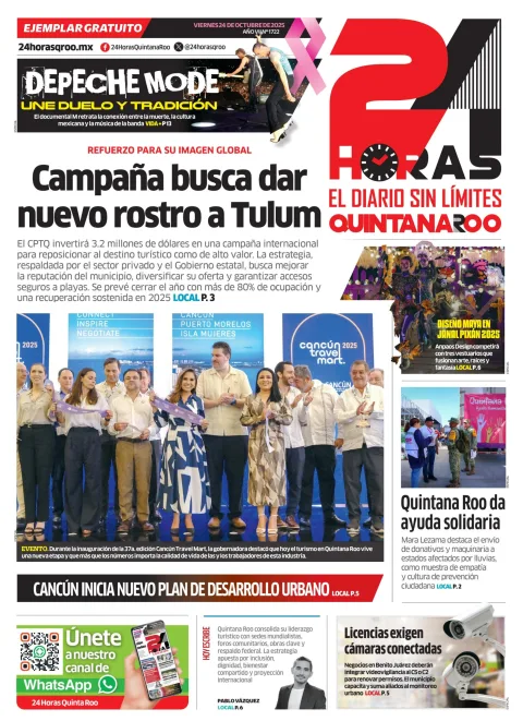 Portada de 24 Horas Quintana Roo