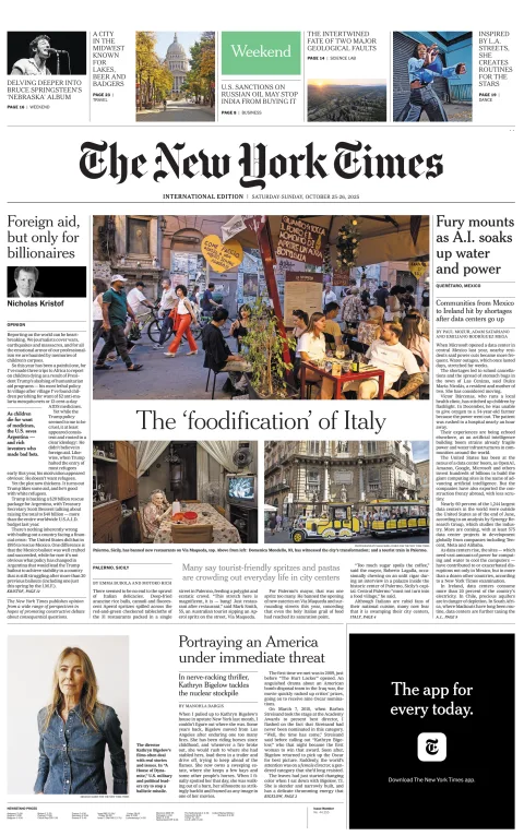 Portada de The New York Times (international)