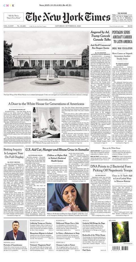 Portada de The New York Times (new York)