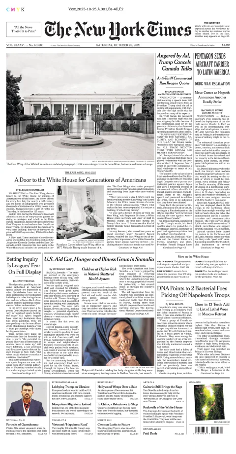 Portada de The New York Times (national)