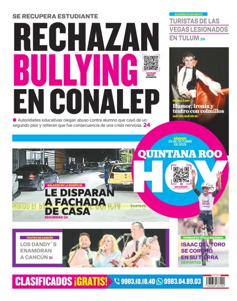 Portada de Quintana Roo Hoy (contraportada)