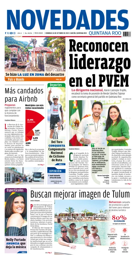 Portada de Novedades Quintana Roo