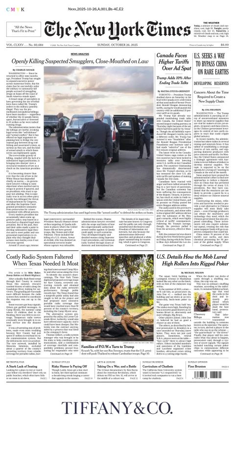 Portada de The New York Times (new York)