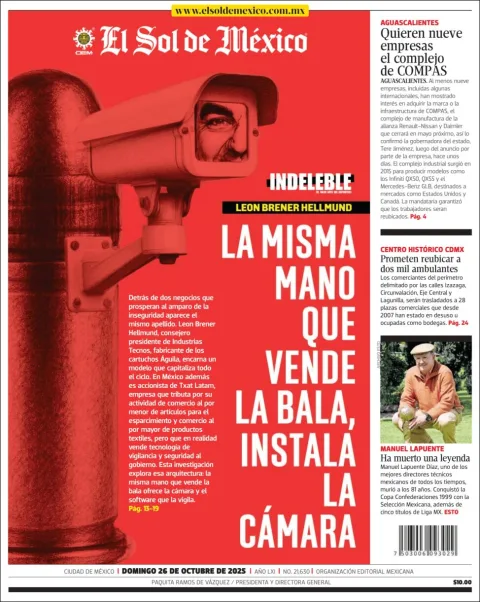 Portada de El Sol de Mexico