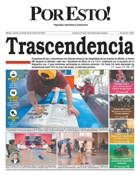Portada de Por Esto (merida, Yucatan) del domingo, 26 de octubre de 2025