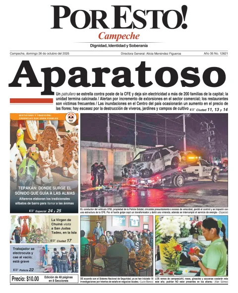 Portada de Por Esto (campeche) del domingo, 26 de octubre de 2025