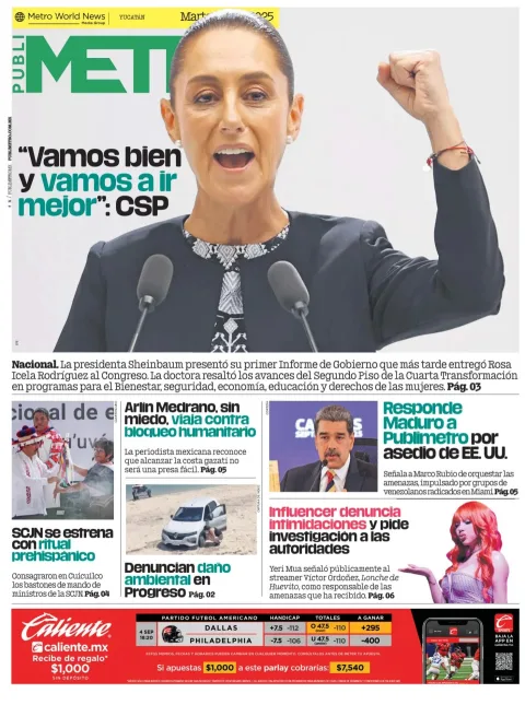 Portada de Publimetro Merida del martes, 2 de septiembre de 2025