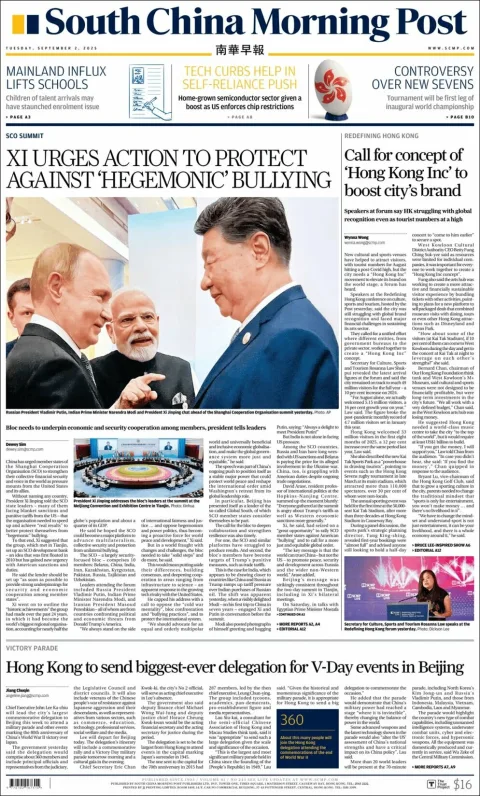 Portada de South China Morning Post del martes, 2 de septiembre de 2025
