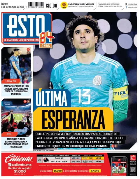 Portada de Esto del martes, 2 de septiembre de 2025