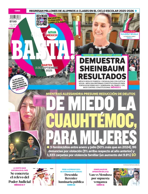 Portada de Basta! (portada) del domingo, 26 de octubre de 2025