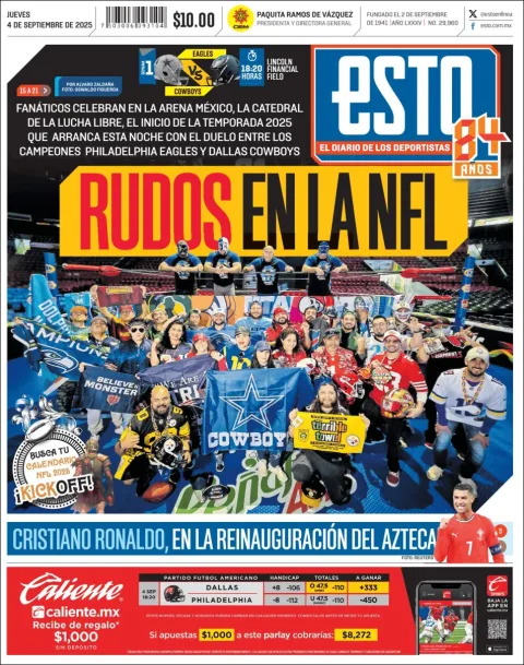 Portada de Esto del jueves, 4 de septiembre de 2025