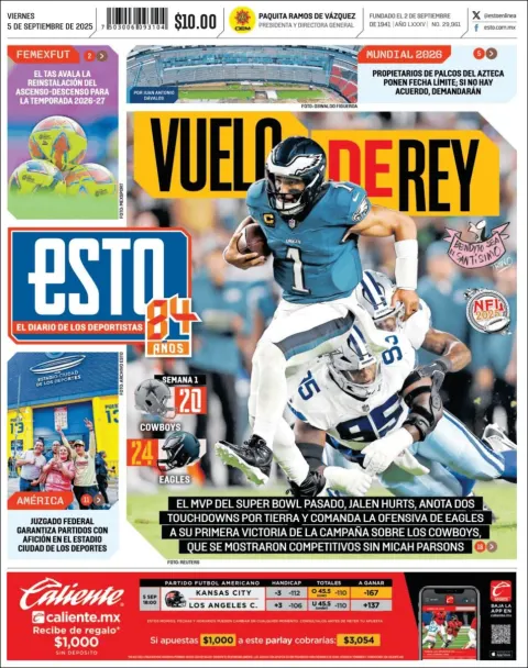 Portada de Esto del viernes, 5 de septiembre de 2025