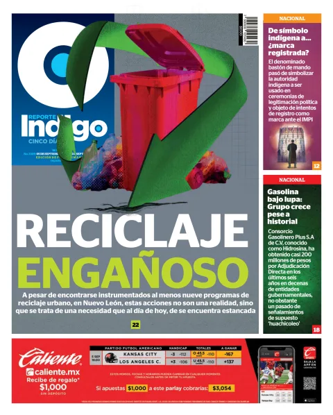 Portada de Reporte Indigo Monterrey del viernes, 5 de septiembre de 2025