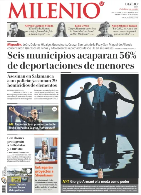 Portada de Milenio Leon del viernes, 5 de septiembre de 2025