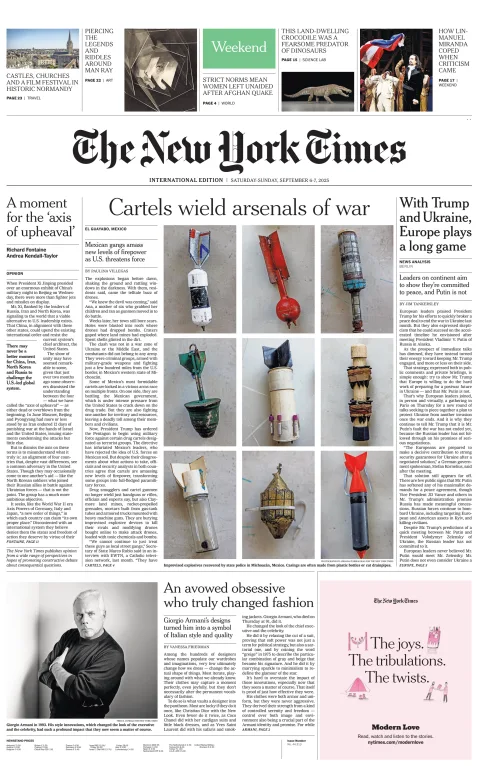 Portada de The New York Times (international)
