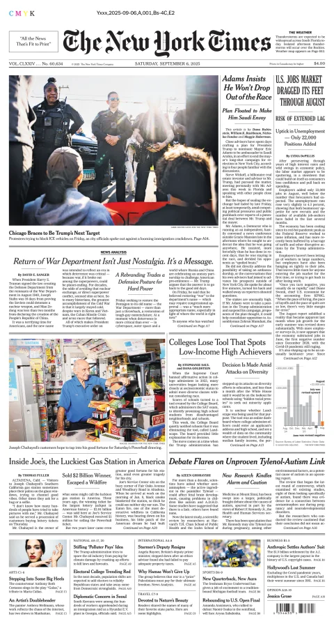 Portada de The New York Times (national)