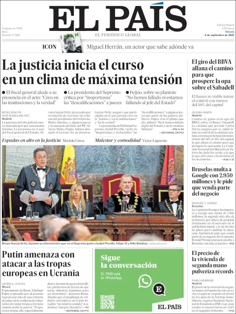 Portada de El Pais