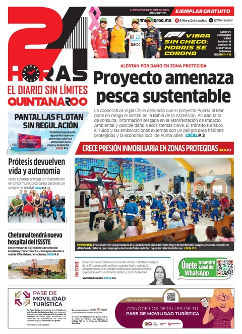 Portada de 24 Horas Quintana Roo