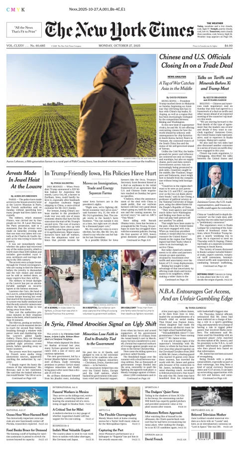 Portada de The New York Times (new York)