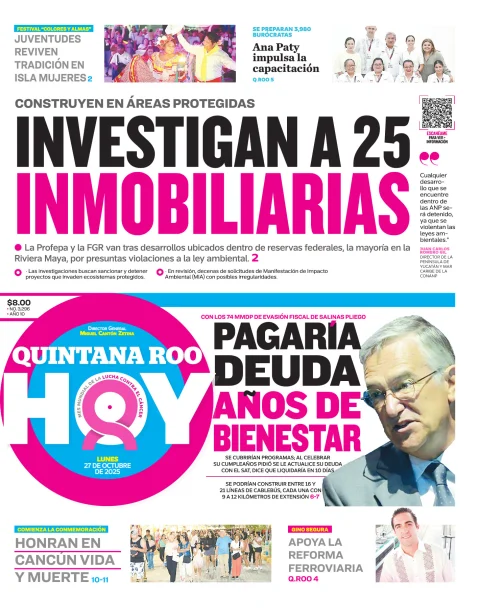 Portada de Quintana Roo Hoy (portada)