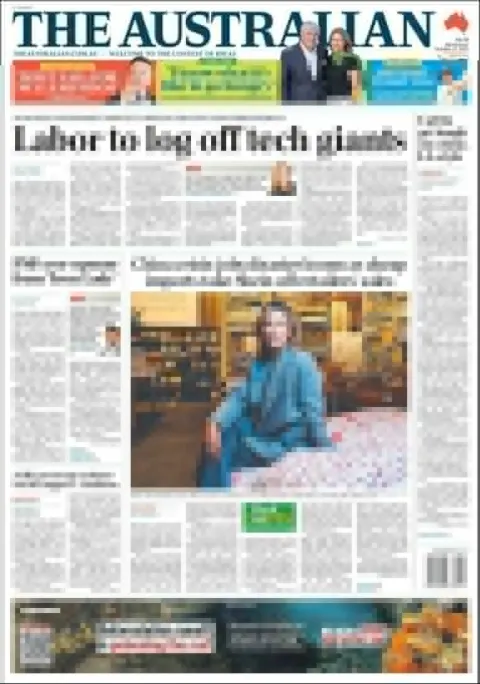 Portada de The Australian del lunes, 27 de octubre de 2025