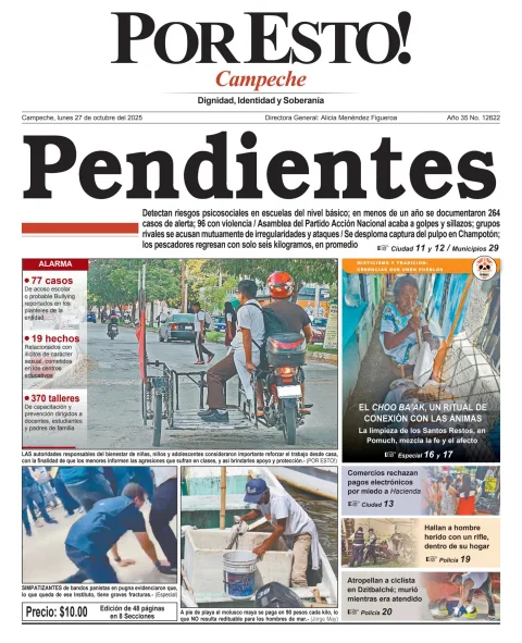 Portada de Por Esto (campeche) del lunes, 27 de octubre de 2025