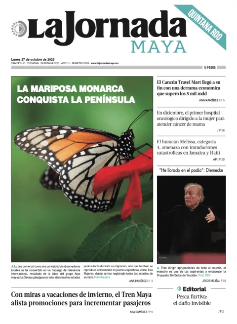 Portada de La Jornada Maya Quintana Roo del lunes, 27 de octubre de 2025